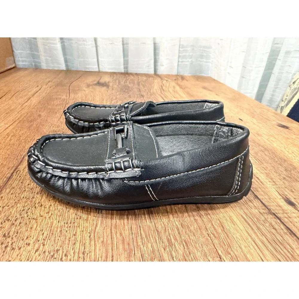 Kids Black Loafer Mocassin Shoes‎ Size 9 Slip On Casual Dress Josmo